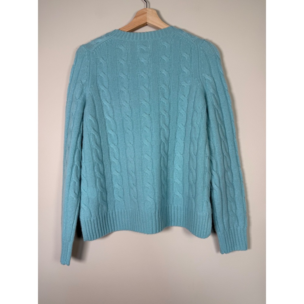 Joie Womens Light Blue 100% Cashmere Cable Knit Crew Neck Sweater Size Small NEW - Picture 3 of 7